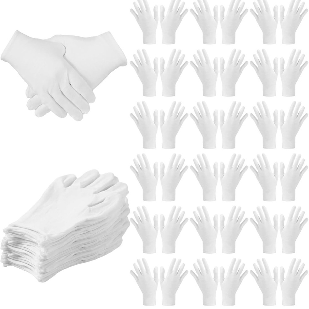 76 Pieces Cotton Gloves for Inspection, Dry Hands, Art Handling, Coin/Jewelry